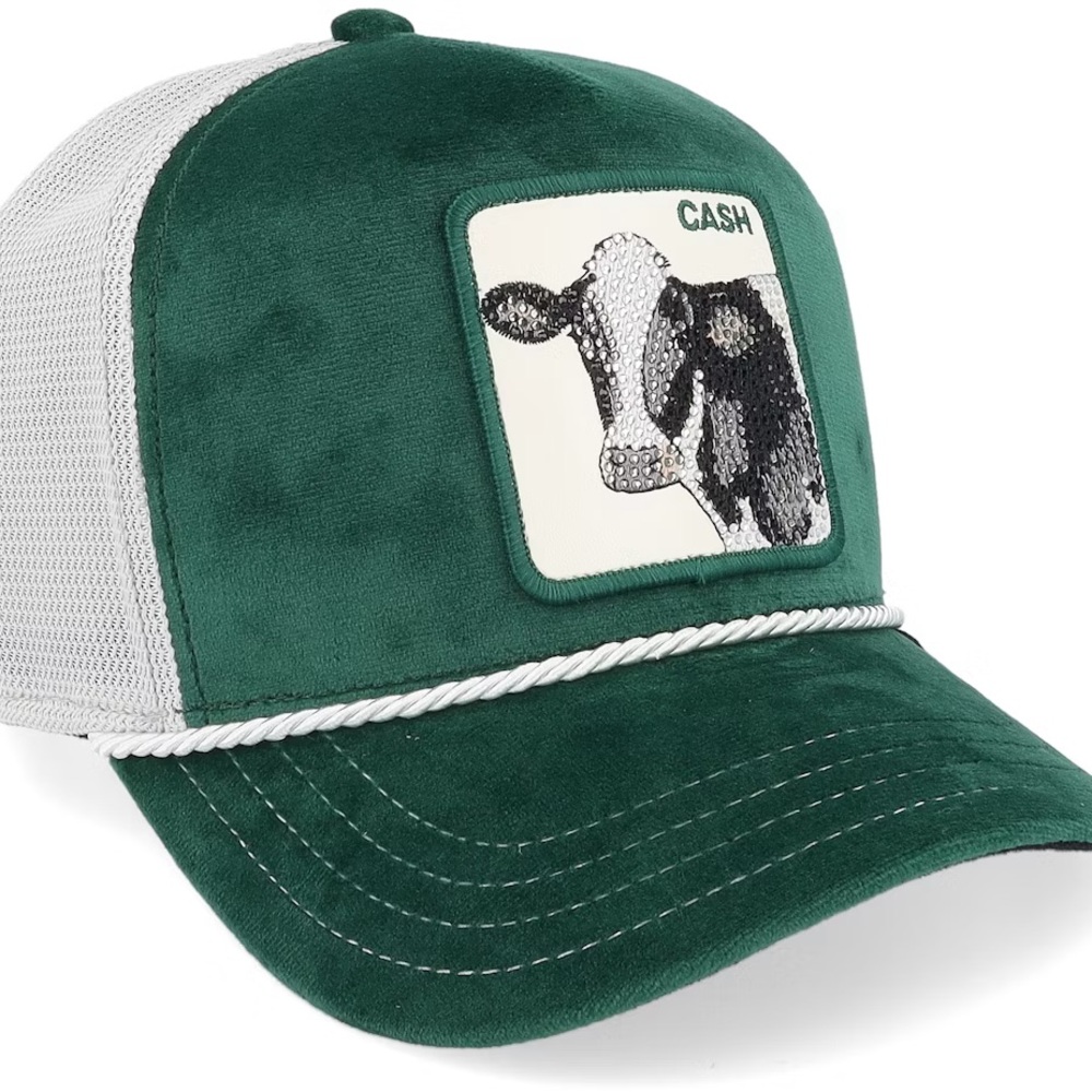 Emerald Cow Velvet Jewel Tones Green A-Frame Trucker Hat - Goorin Bros.